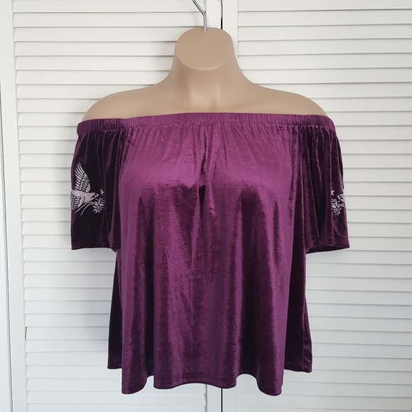 Xhilaration Off the Shoulder Blouse - Picture 1 of 8